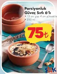 PORSİYONLUK GÜVEÇ SIRLI 6'LI PORSİYONLUK GÜVEÇ SIRLI 6'LI